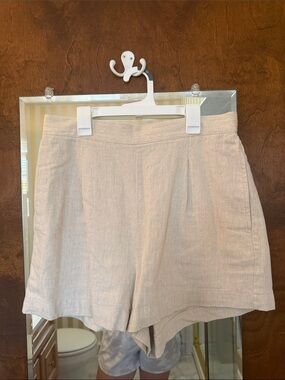 Madewell High-Rise Cream Linen-Blend Women’s Shorts
